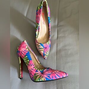 Atmosphere Tropical Floral Design Heels/Pumps 7